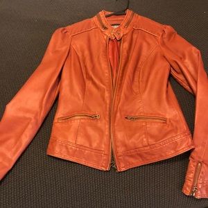 Orange Leather Jacket